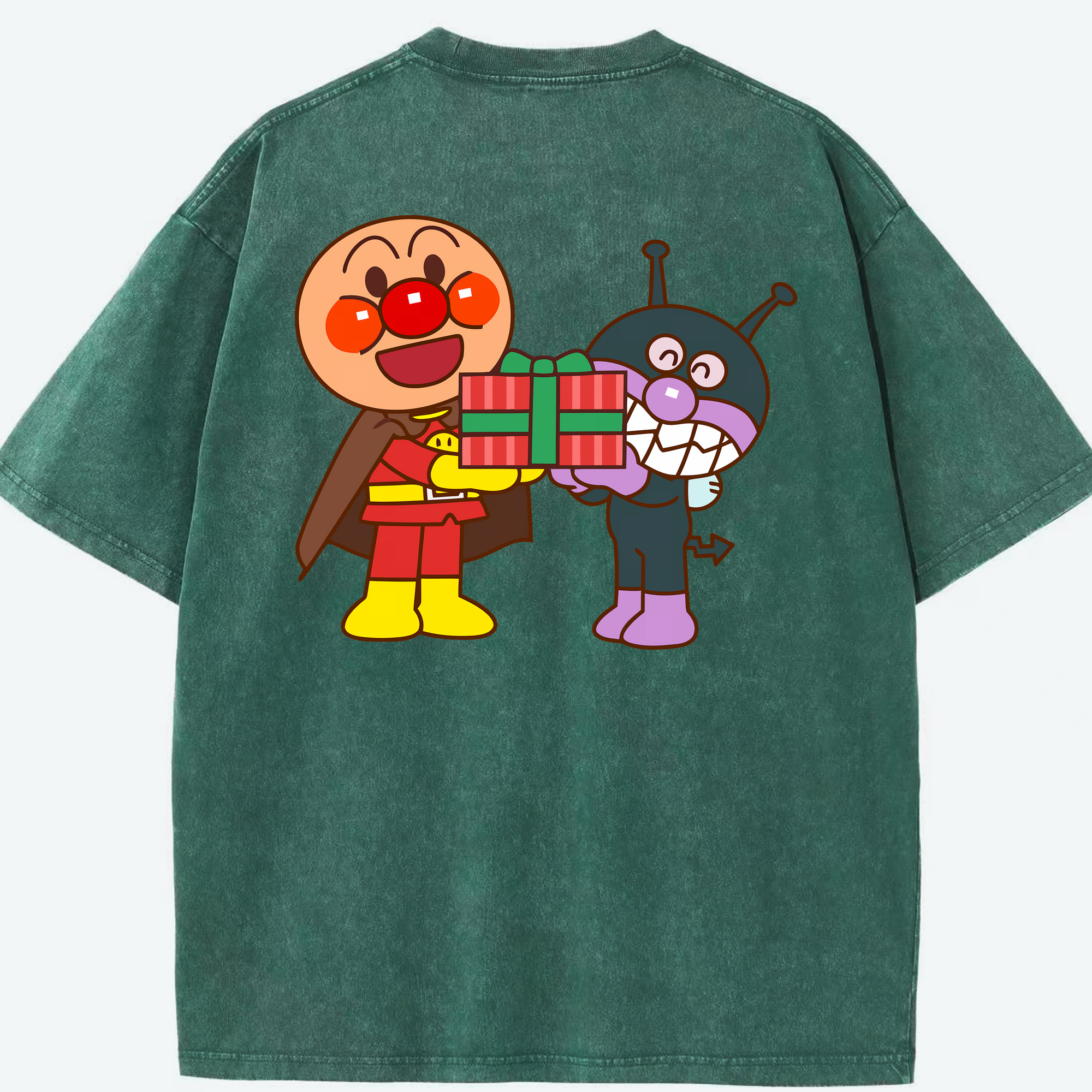 （画像用） アンパンマン Anpanman 綿100% ヴィンテージ風 半袖Tシャツ（背面プリント）